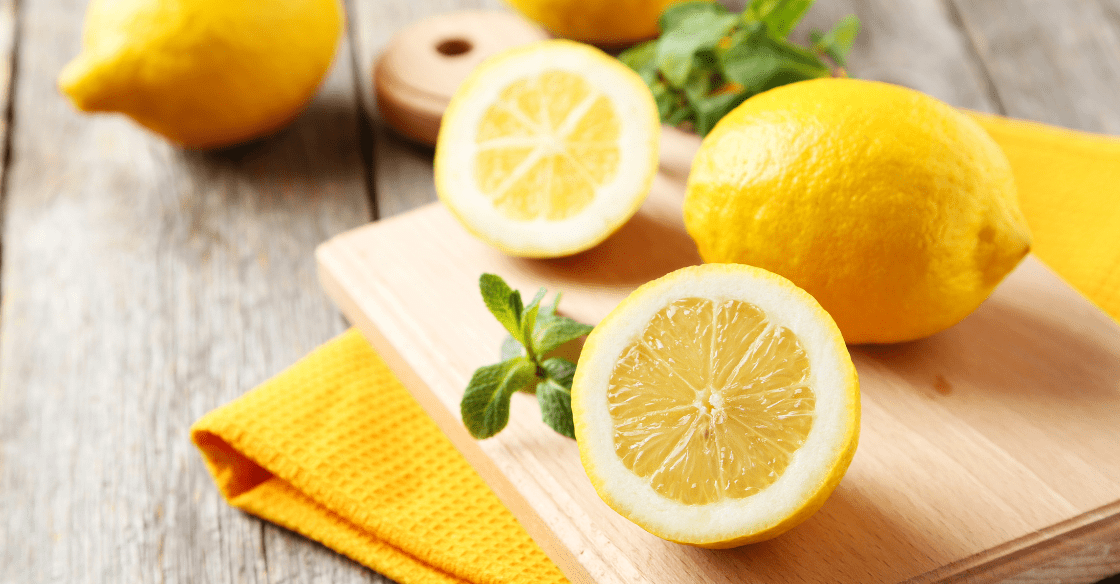 Lemons on a cutting board