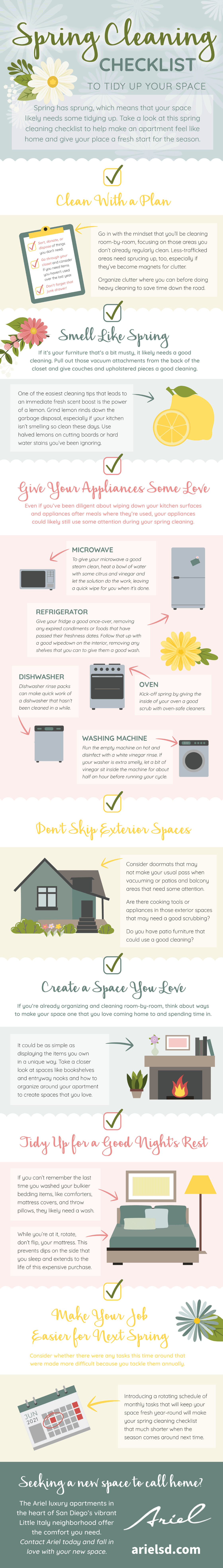 Spring Cleaning Tips Infographic - Ariel Apartments