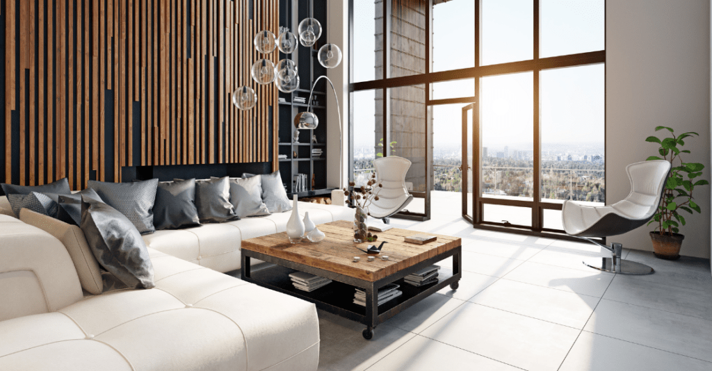 Modern living room in a luxury apartment