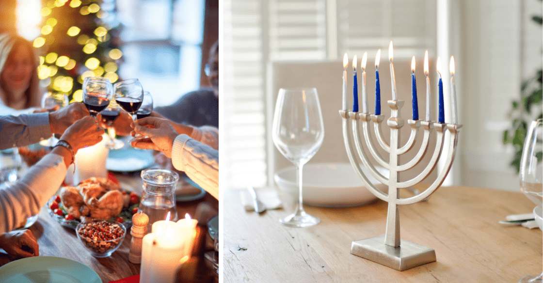 Homes decorated for Christmas and Hanukkah 
